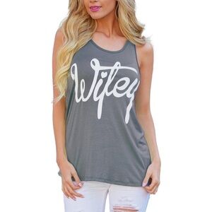Wifey Tank Top  Gray X-Large